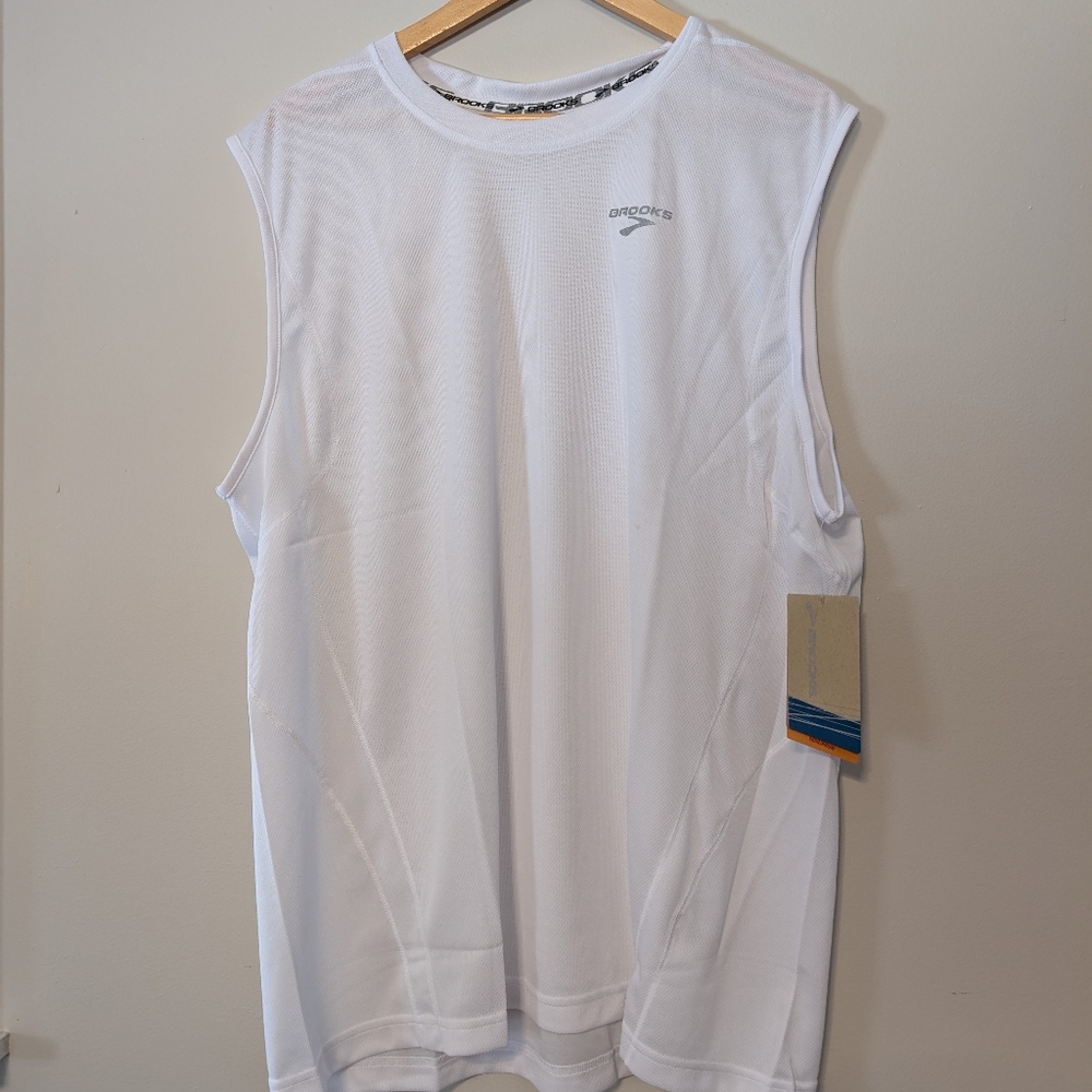 Brooks White Sleeveless Athletic Top